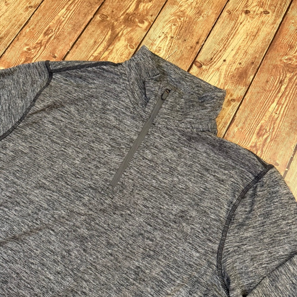 TSLA Quarter Zip Pullover Mens X-Small Gray Space Dye Athletic Stretch